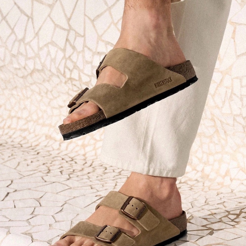Birkenstock Arizona Oiled Leather Soft Footbed Slide Sandals